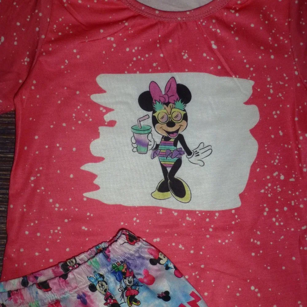 Boutique Minnie Mouse Girls Shorts Outfit Set